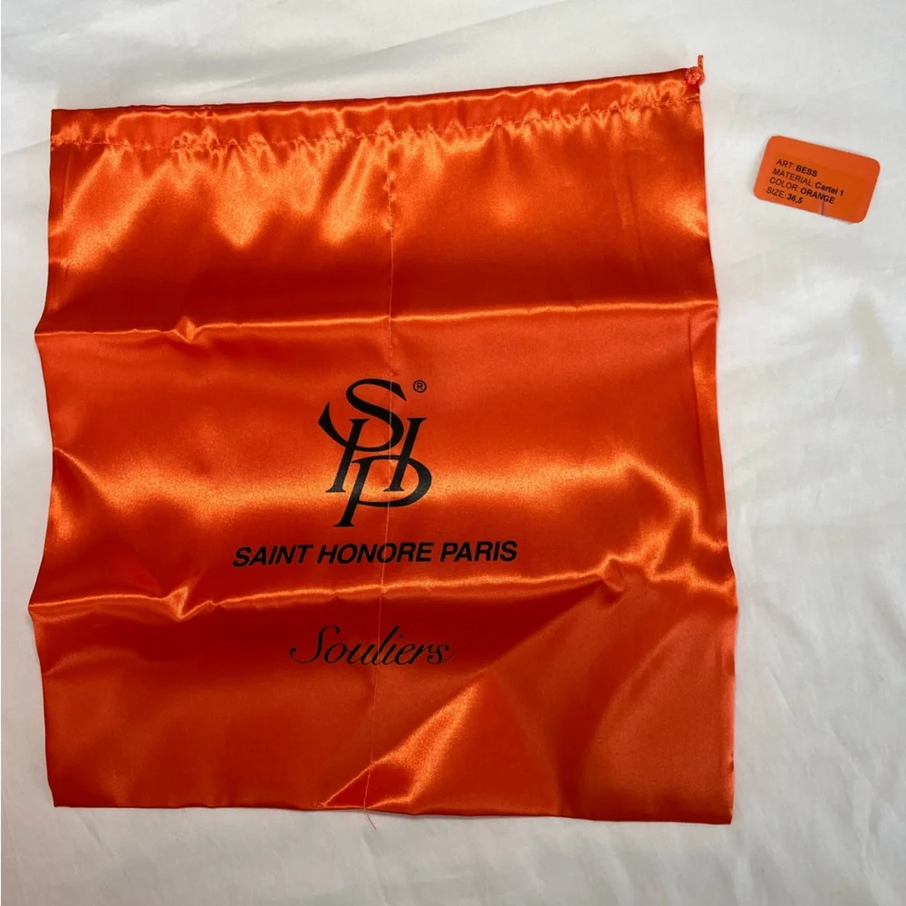 Saint Honoré Paris Souliers Leather Ballerina Flats Orange EU 36.5 - Picture 8 of 9